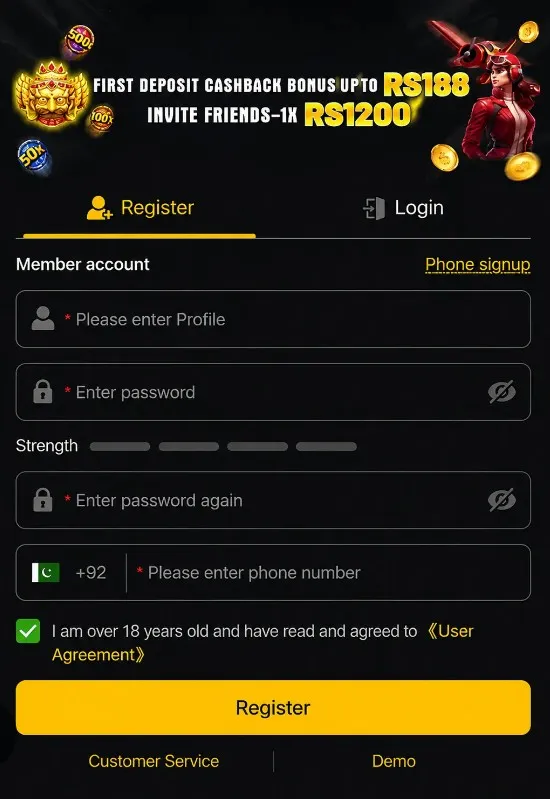 Register and Login Page