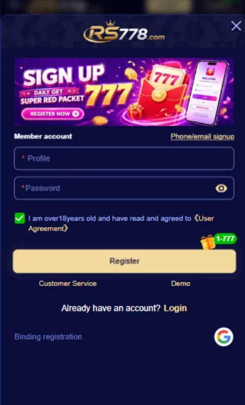 Register and Login Page