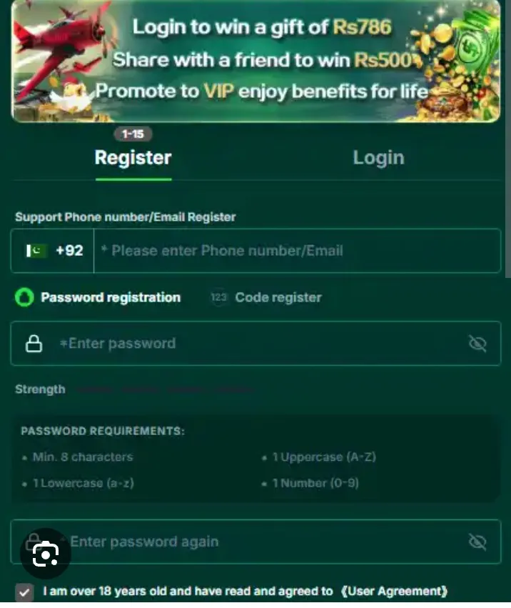 Register and Login Page