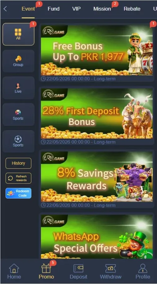 Bonuses page
