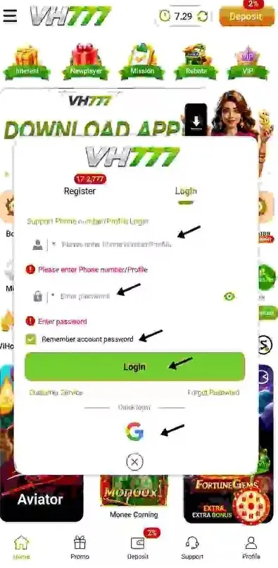 Register and Login Page