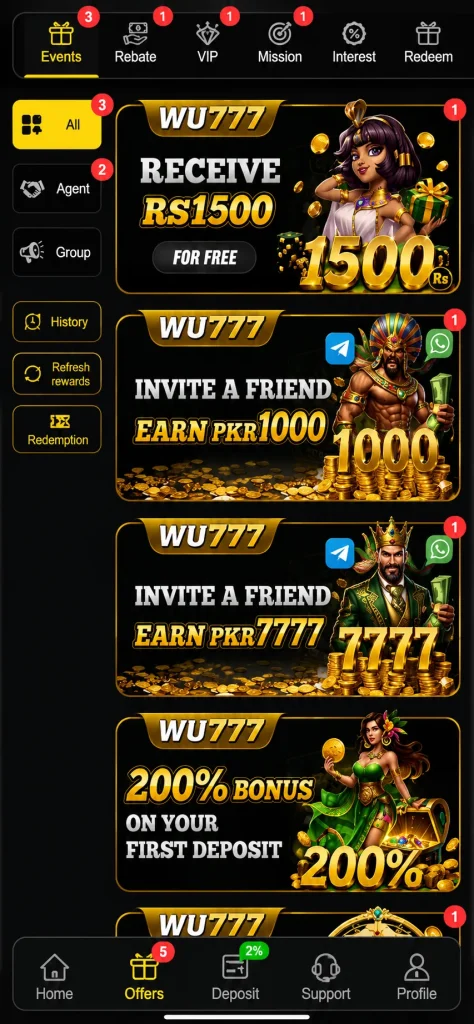 Bonuses page