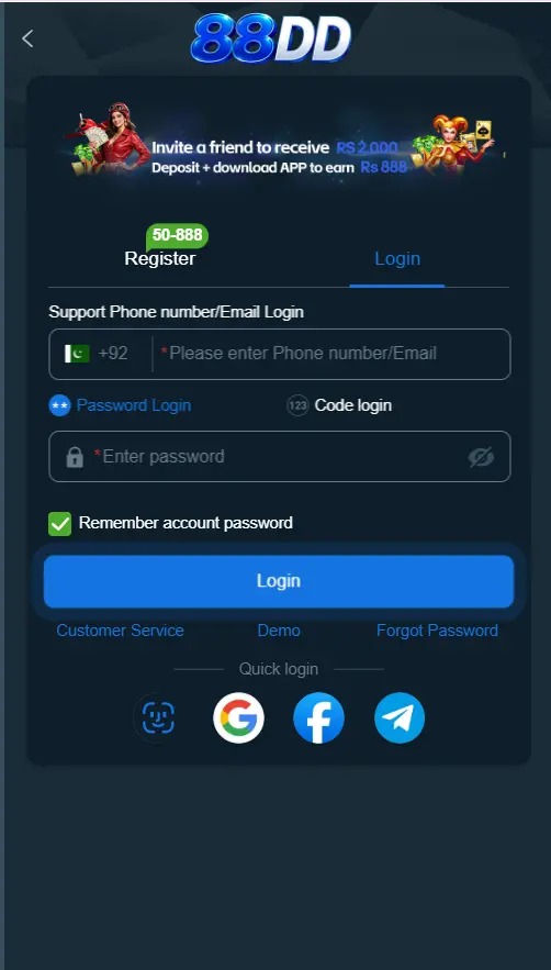 Register and Login Page